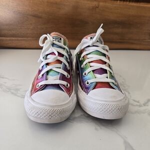 Converse All Star Unisex Sneakers Shoes Multicolor Lace Up W 6 M 4 M Rainbow